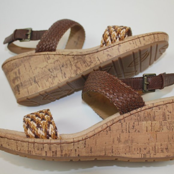 BOC Born Concept Brown Cork Wedge Woven Ankle Strap Sandals Womens Size 11 NEW - Picture 8 of 9